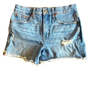 Madewell High-Rise Distressed Denim Shorts Size 28